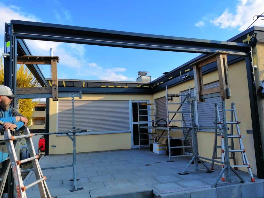 Grundgerüst vom Lamellendach