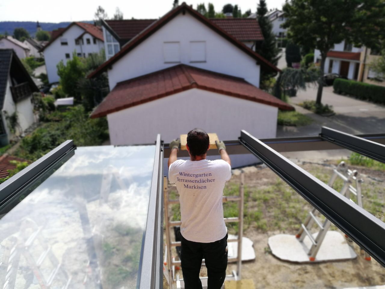 Montage der Aluminium Konstruktion