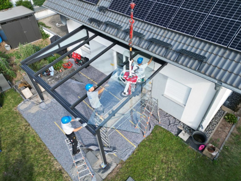 Terrassendach 5,6 x 4 Meter Montage
